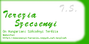 terezia szecsenyi business card