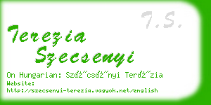 terezia szecsenyi business card